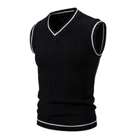 Autumn and Winter New Men's Warm Sweater Vest Fashionable Casual College Style  Knitted Sweater 2