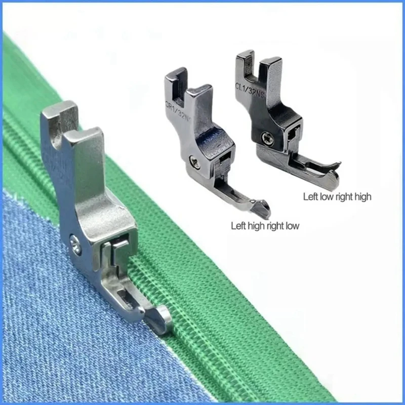 2Pcs Narrow Guide Presser Foot Industrial Lockstitch Sewing Machine Feet Zipper Universal Presser Feet