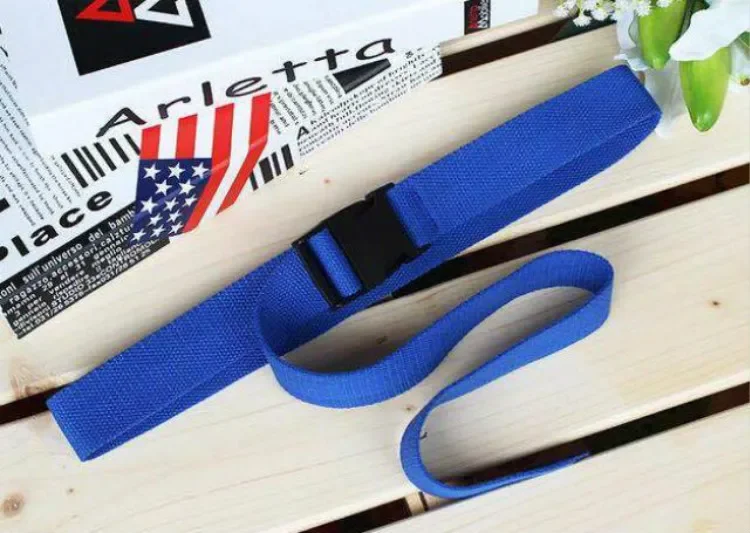 Adults Adjustable All-Match Belt Unisex Korean Style Canvas Belts Vintage Plastic Buckle Elastic Solid Color Long Waistband
