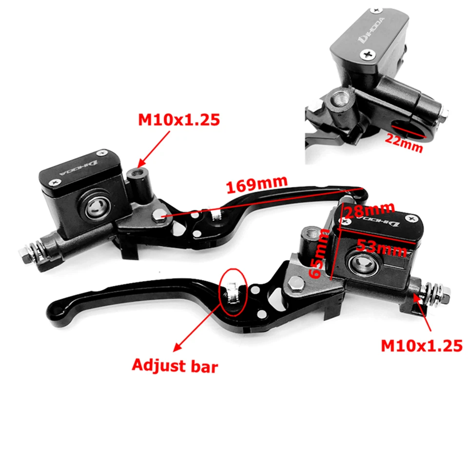 Levier Frein Embrayage Levier Frein/Embrayage Moto Universel 22mm - Alliage Aluminium - Pour Guidon 7/8" - Droite/Gauche Poignée Frein Avant Moto