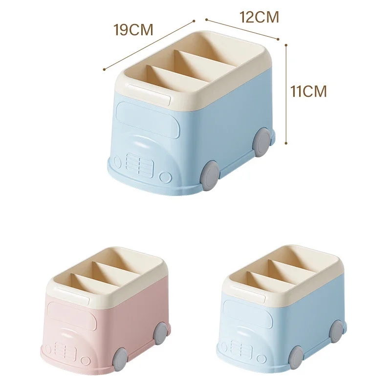 Pens Pencils Holder Office Plastic Cartoon Desk Organizer Desktop Stationery Box Desktop Pen Box Sewing Items Storage 책상 정리함