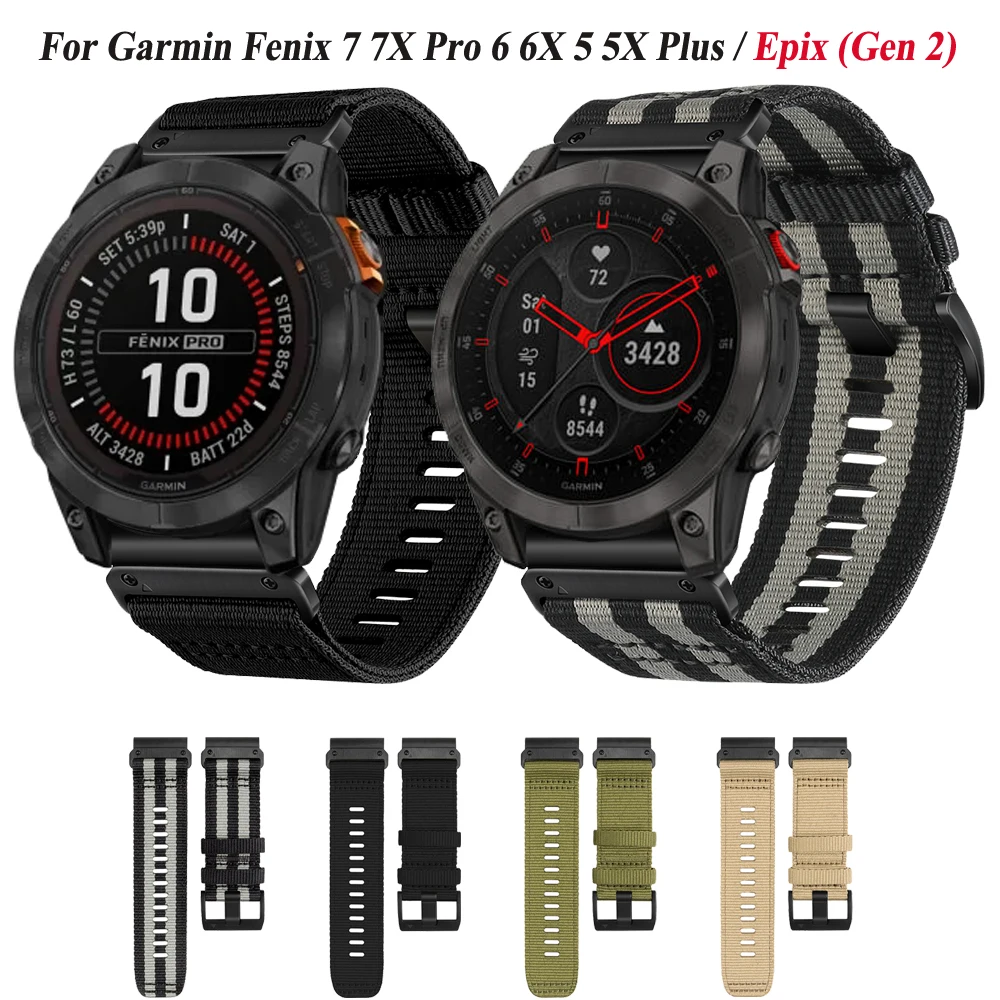 

Ремешок холщовый для Garmin Epix Gen 2, браслет для смарт-часов Fenix 7X 7 Pro 6X 6Pro 5 5X Plus Enduro 2, быстросъемный браслет, 22 26 мм