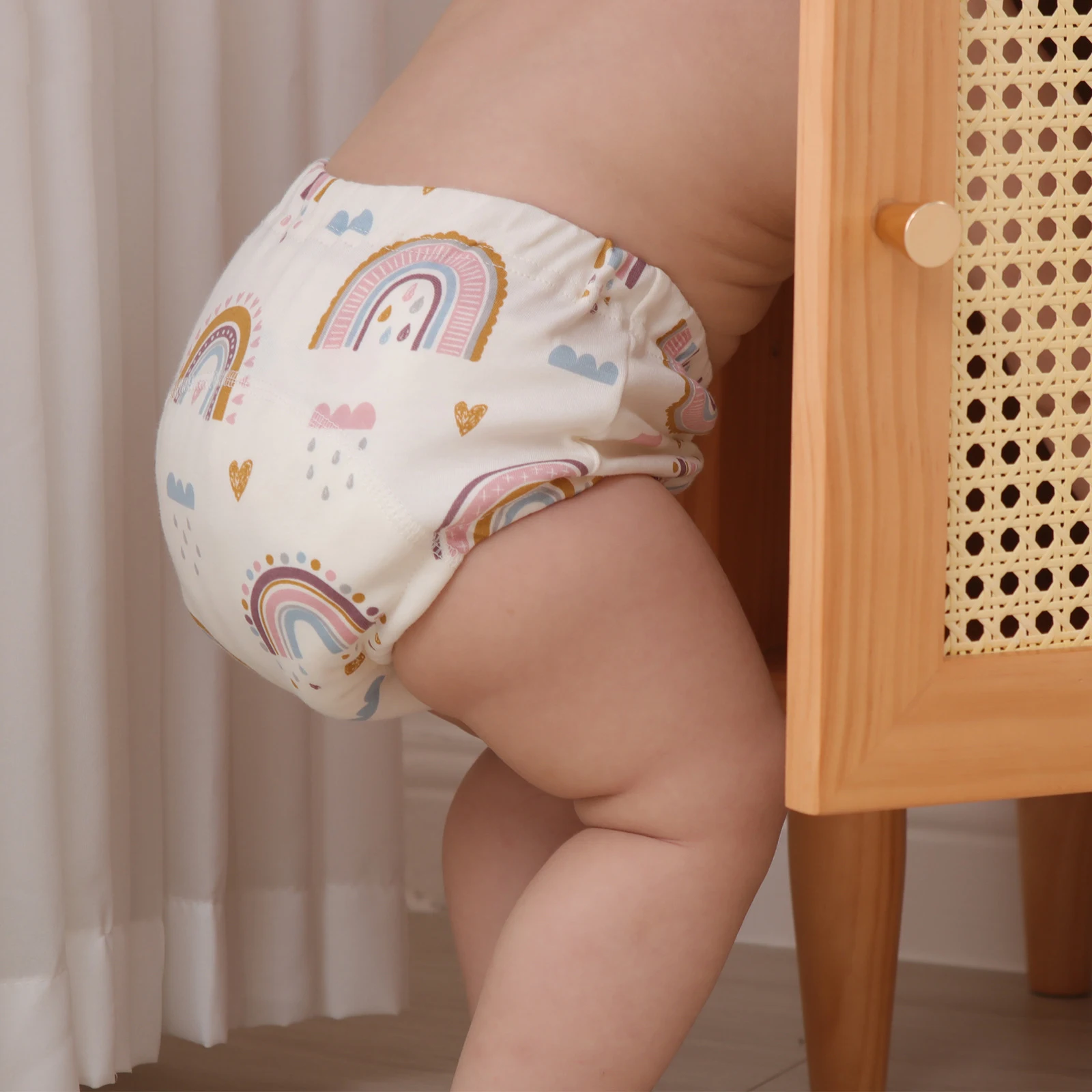 

Newborn Toddler Training Pants 6 Layers of Gauze Washable Underwear Baby Boy Girl Cloth Reusable Diapers Infant Briefs 3pics