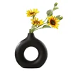 Nordic Vase Circular Hollow Ceramic Flower Vase for Home Living Room Decoration Accessories Interior Office Desktop Decor Gift 3