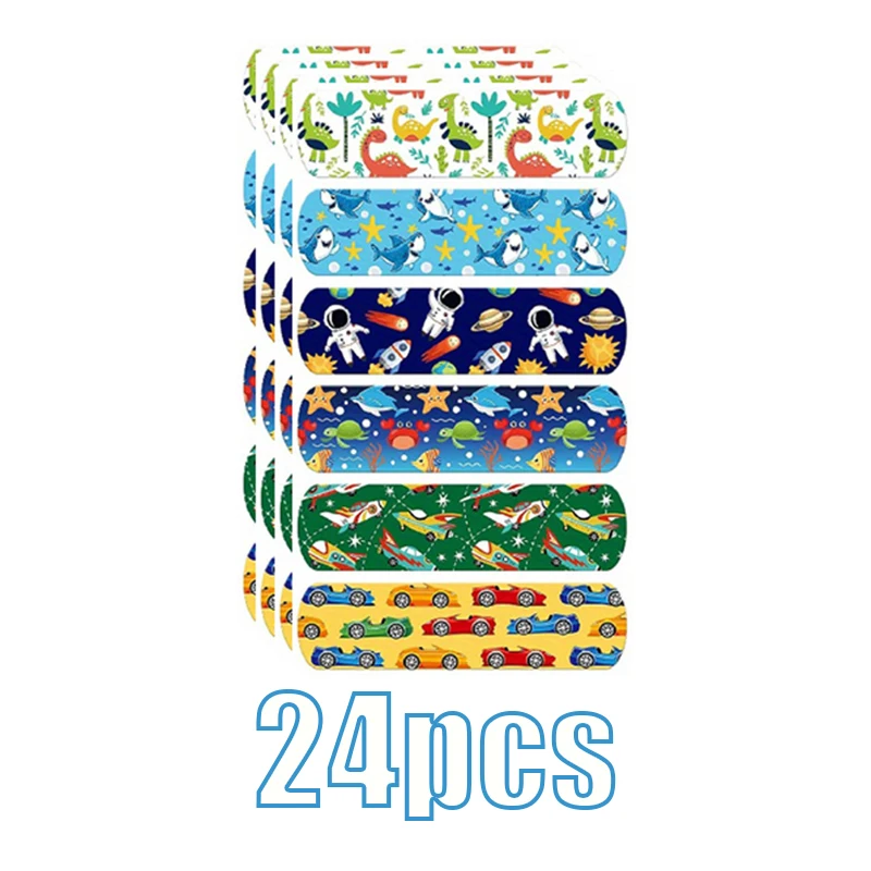 24 adet/takım 1/2/3 takım Astronot Araba Dinozor Deniz Yaşamı Roket Karikatür Erkek Alçı Bant Yardımı Yara Yama Parmak Cilt Pansuman Stri