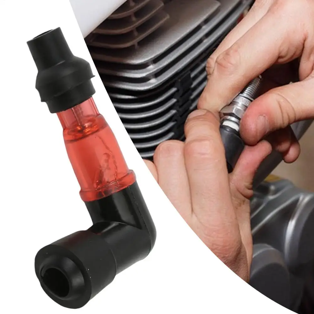 90 Degree Flashing Spark Plug Cap Motocross 90 Degree Spark Plug Resistor Cover Motorcycle Flash Spark Plug Boot Cap Cover For