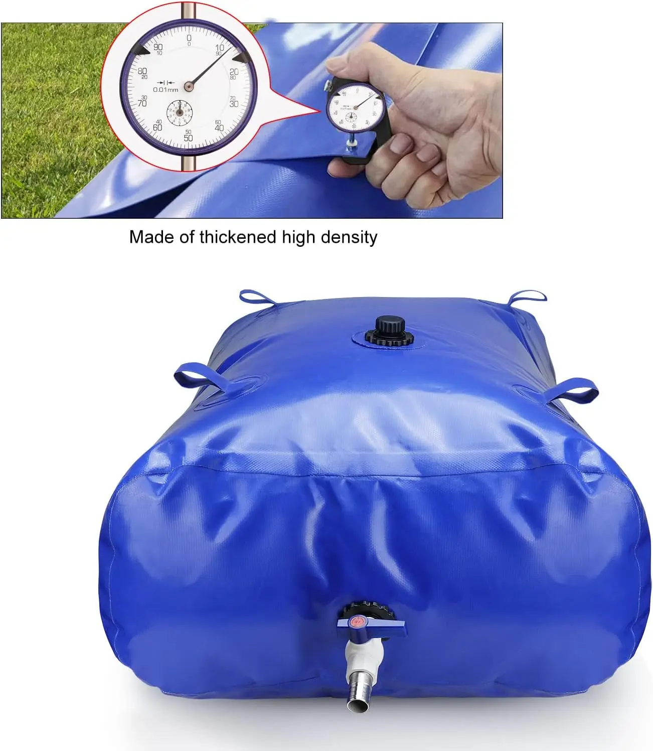 Large capacity water bag 540L storage container, foldable and easy to store water tank, PVC bag with faucet, outdoor emerg