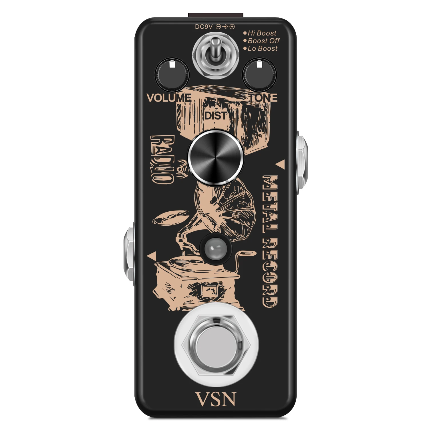 цена VSN LEF-305 Heavy Metal Distortion Pedal Holy War Analog Dist Pedal for Electric Guitar Classic 80's Metal Sound True Bypass