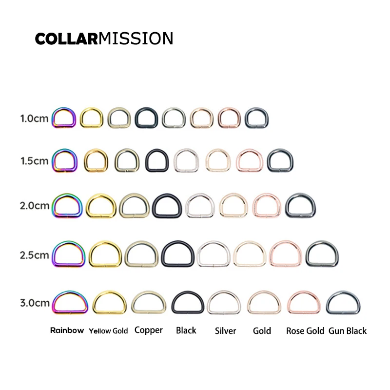 1PC 15mm 비 용접 니켈 도금 금속 D-링 하드웨어 DIY 의류 수하물 배낭 칼라 스트랩 액세서리에 대 한 8 가지 색상