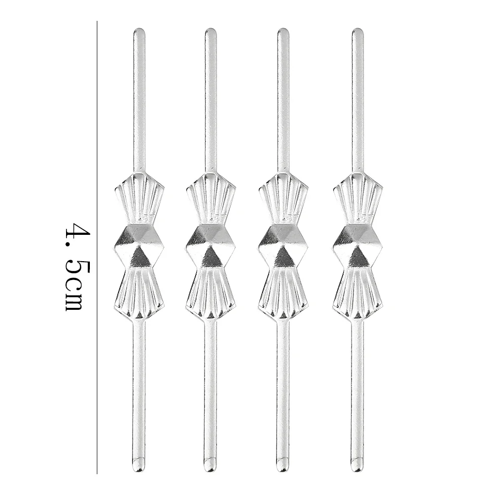 Metal Buckles Connectors Crystal Beads 100PCS Metal Bow Tie Clips Buckles Pins Fastening Crystal Bead Connector Chandelier Parts Ceiling Light Lamp Accessories 33/45mm