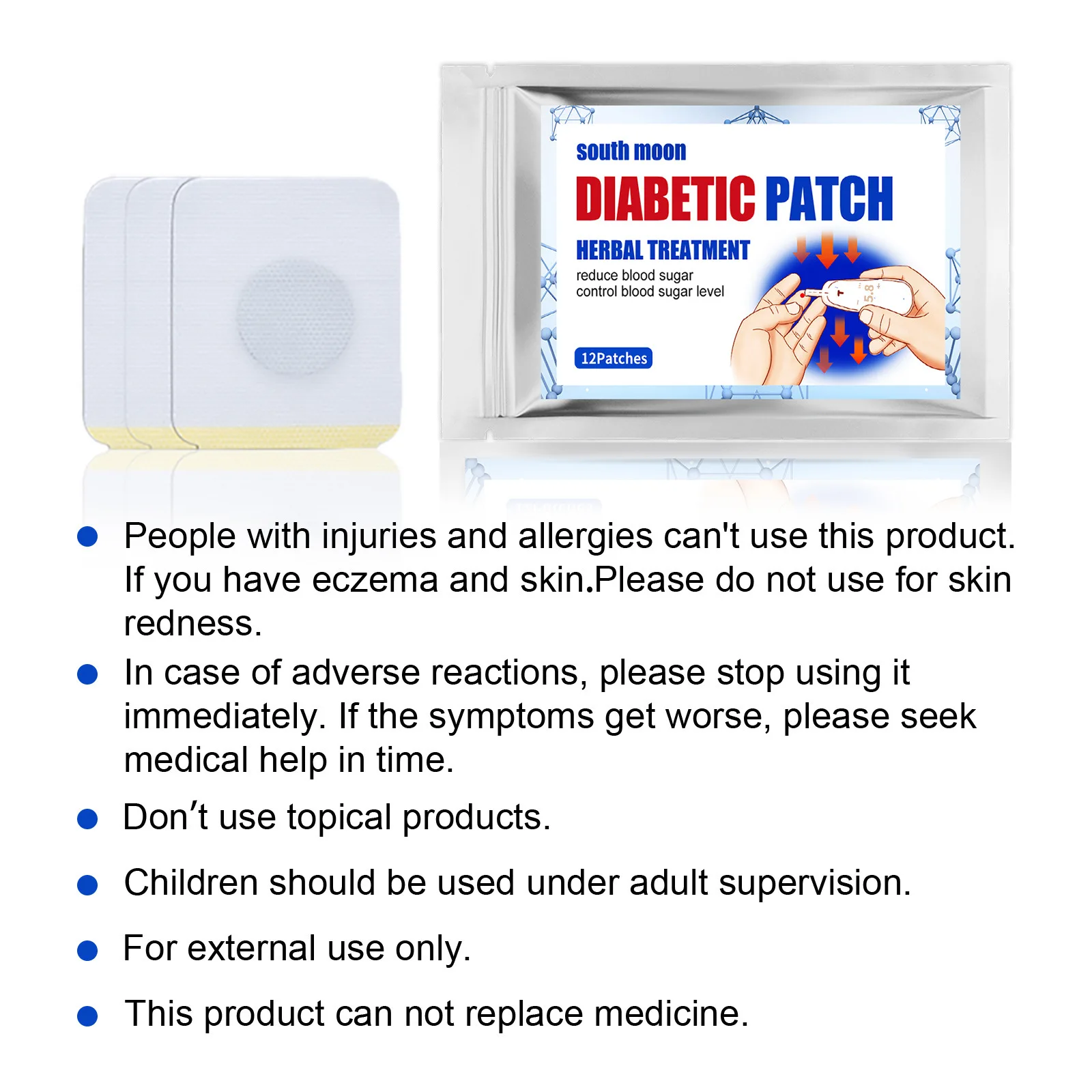 12pcs Diabetic Patches per Bag Lower Blood Sugar