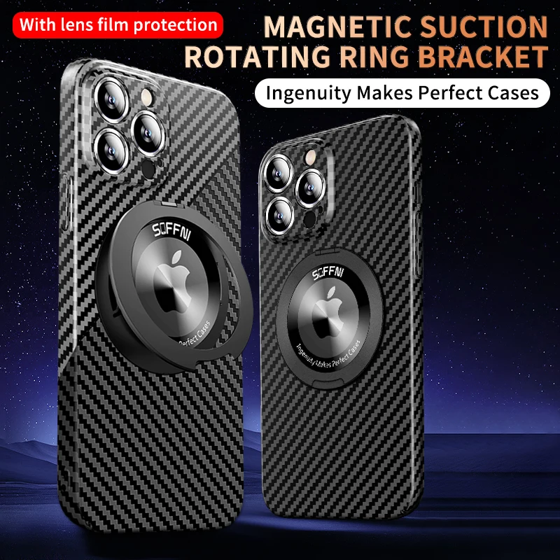 

Magnetic Carbon Fiber for iPhone 15 Case Magnetic Ring Holder