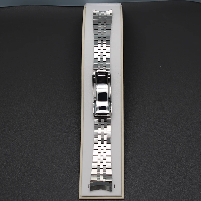20mm Silver Bracelet 316L Stainless Steel Band Folding Buckle Fit Mens Watch Accessories 40MM NH35 Cases