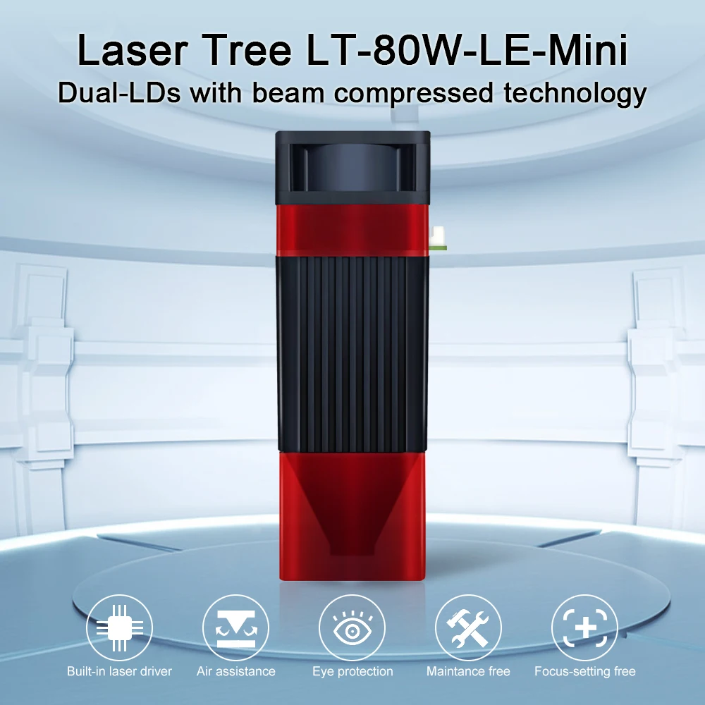 LASER TREE 450nm 80W Blue Laser Head TTL PWM Laser Cutting Module for Laser Engraving Machine Wood Working Tools and Accessories mobile woodworking bench