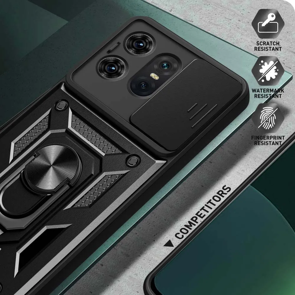 Enhanced Slide Camera Lens Protector Armor Case with Military Grade Bumpers and Ring Cover