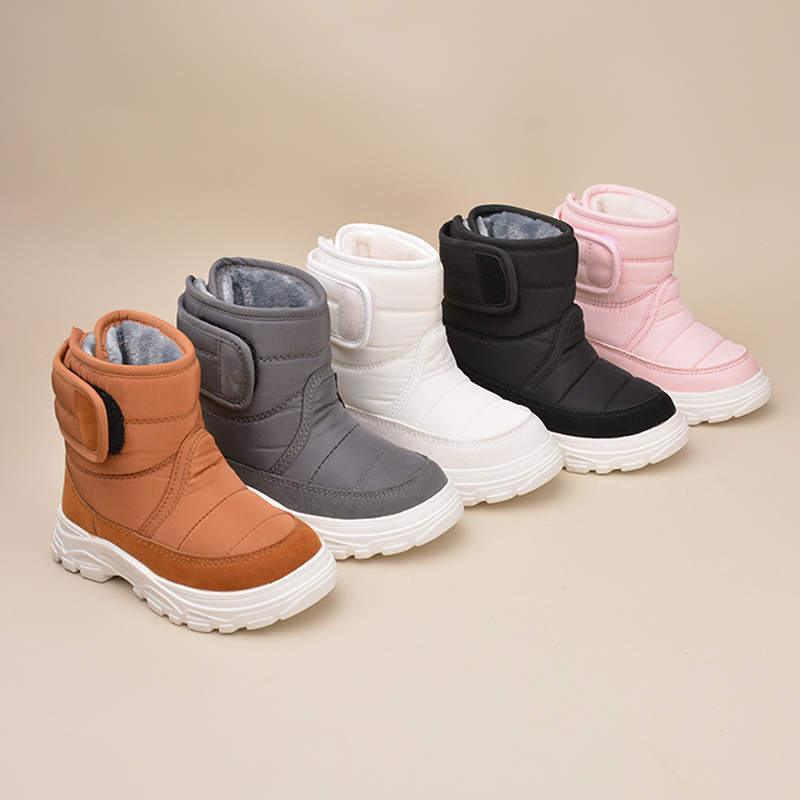 Winter New Style Warm Plush High Top Anti-Slip Casual Snow Boots Children's Good Waterproof Cloth Shoes EW8272