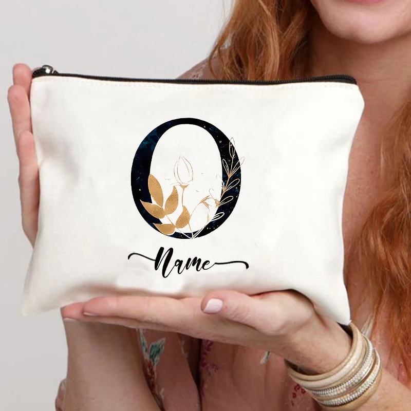 Custom Name Minimalist Makeup Bag - Personalized Gift