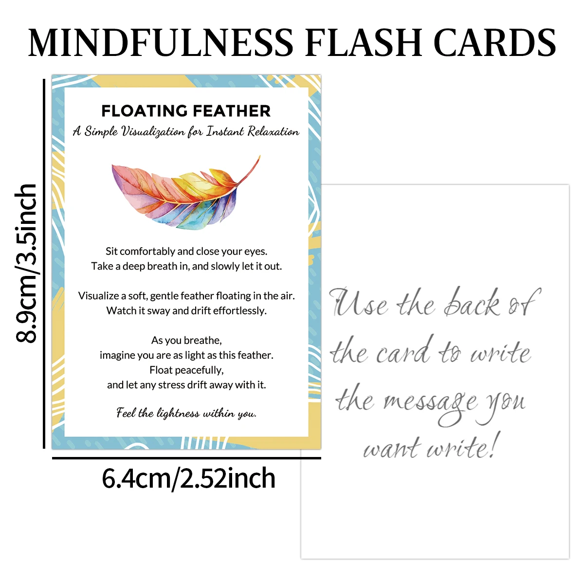 Mindfulness Flash Cards: Illustrated Visualization & Grounding Exercises for Anxiety Relief - Portable Gift Set, 20 Pieces