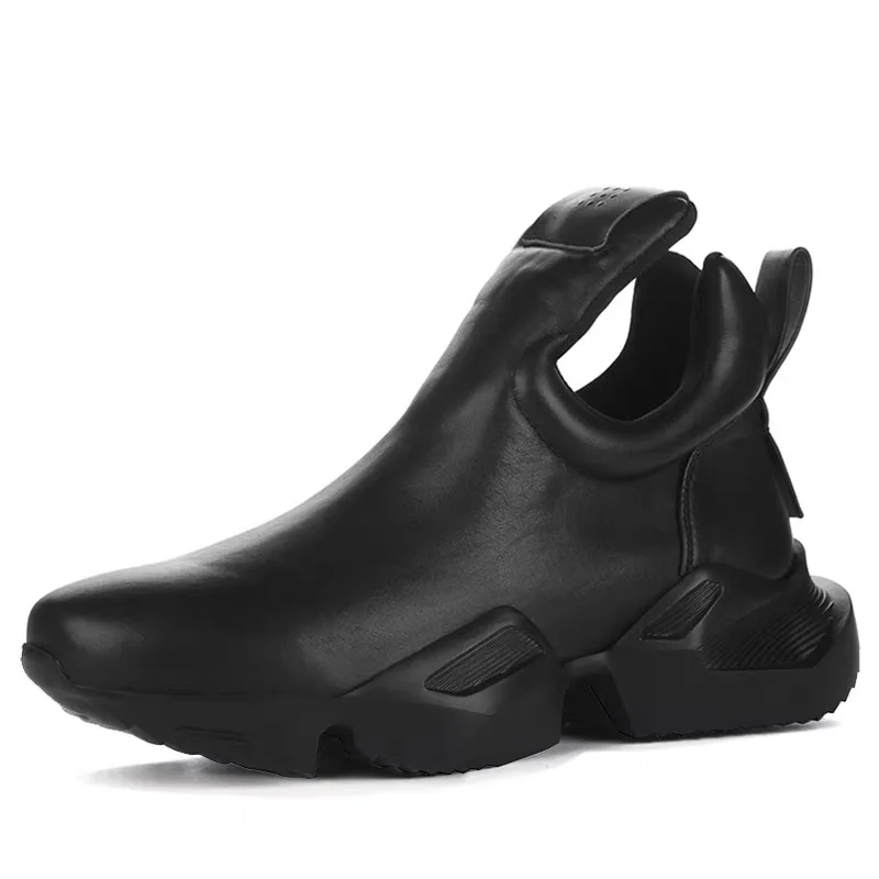 

Spring Autumn Men Full Grain Leather Ankle Short Boots Male High-top Casual Genuine Leather Sneakers Winter Brand Shoes