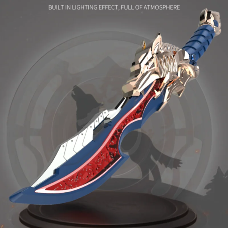 Cosplay Sword Cosplay Prop Laser Sword Game Knife Retractable Sword Toy Sword Keychain boys knife Sword toys Moc Brick Cosplay Samurai Military Weapon Toys For Child Gift Lighted pretend Christmas toys