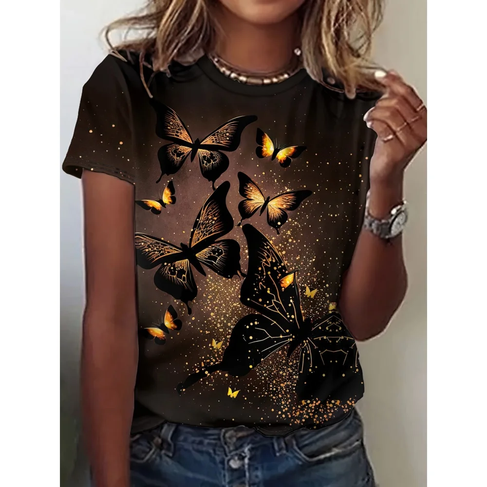 

Women's T-Shirts Cartoon Characters 3d Print Rose T-Shirt Harajuku Casual Short Sleeve Top Tee O Neck Oversized Female Clothing