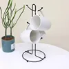 6 Cup Hooks Mug Drying Rack Punch-free Mug Holders Racks Space Saving Storage Shelves Metal for Bar Wine Glass Kitchen Tools 1