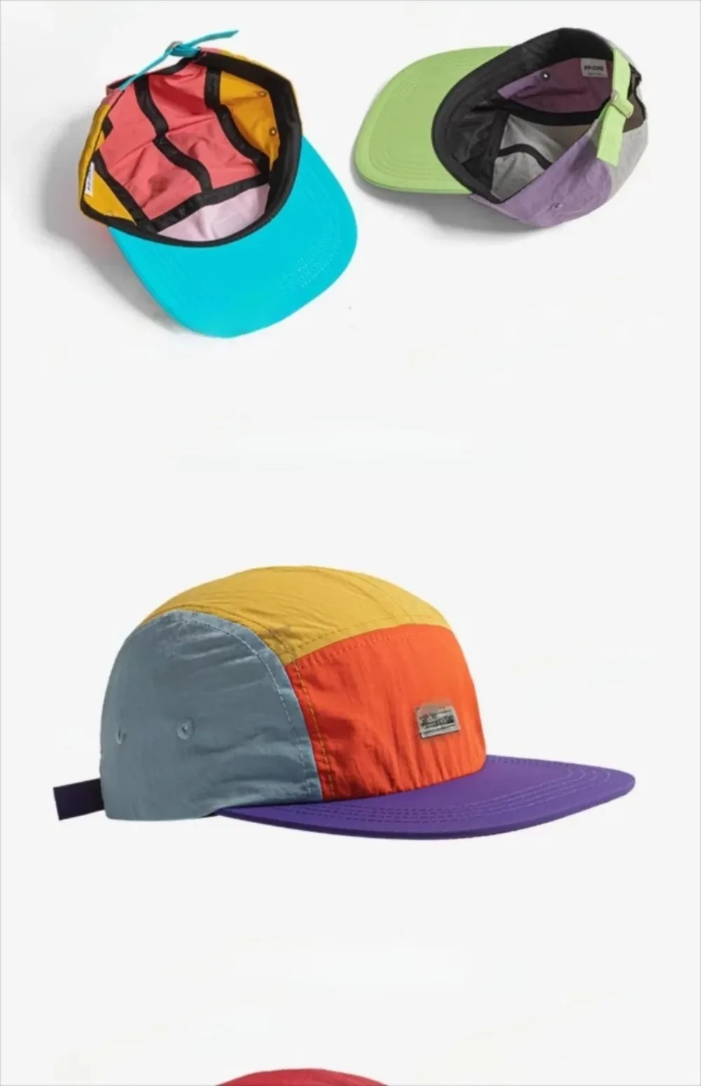 Retro-Hip-Hop-Hüte im japanischen Stil, 5-teilig, schnell trocknend, flache Krempe, Baseballkappe, dünne, atmungsaktive Sonnenschutzhut, Unisex – Detail 4