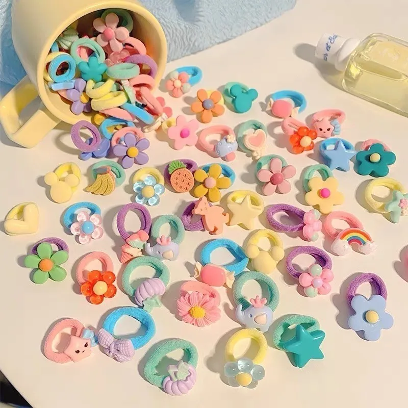 Thick Fabric Hair Ties - High Elasticity, Mixed Colors, Casual Style - Perfect for Hair Accessories and Beauty Styling