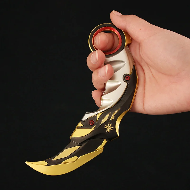 Valorant Weapon Champions 2021 Karambit for Melee 16cm Reaver Knife Alloy Metal Game Peripheral Samurai Sword Gift Toys for Boys 9cm valorant game peripheral weapon champions 2021 skin for vandal metal alloy model keychain material katana sword toy gift