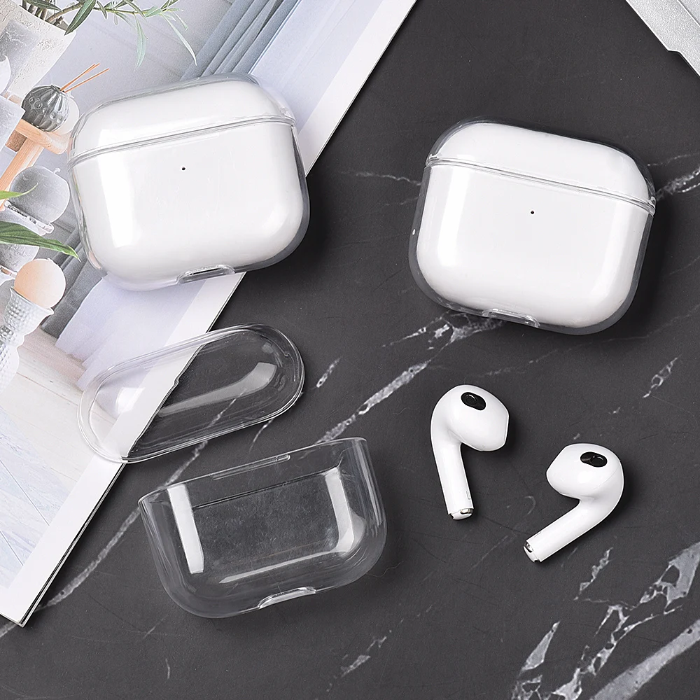 PC 투명 이어폰 보호 케이스, 에어팟 3 프로 2 USB-C 2023 하드 쉘 투명 이어폰 커버, 에어팟 2 프로 3 케이스 