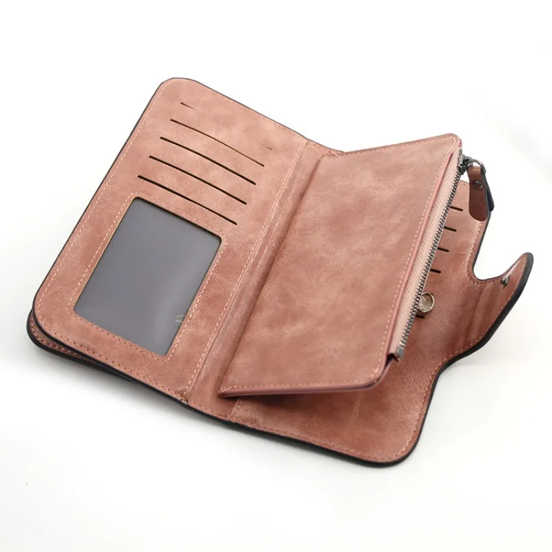 Women's Wallet Made of Leather Wallets Three Fold VINTAGE Womens Purses Mobile Phone Purse Female Coin Purse Carteira Feminina 5