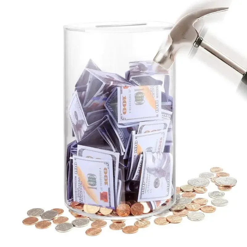 Salvadanaio Acrilico Grande - 18x18x18 Cm Non Apribile - Foto 4