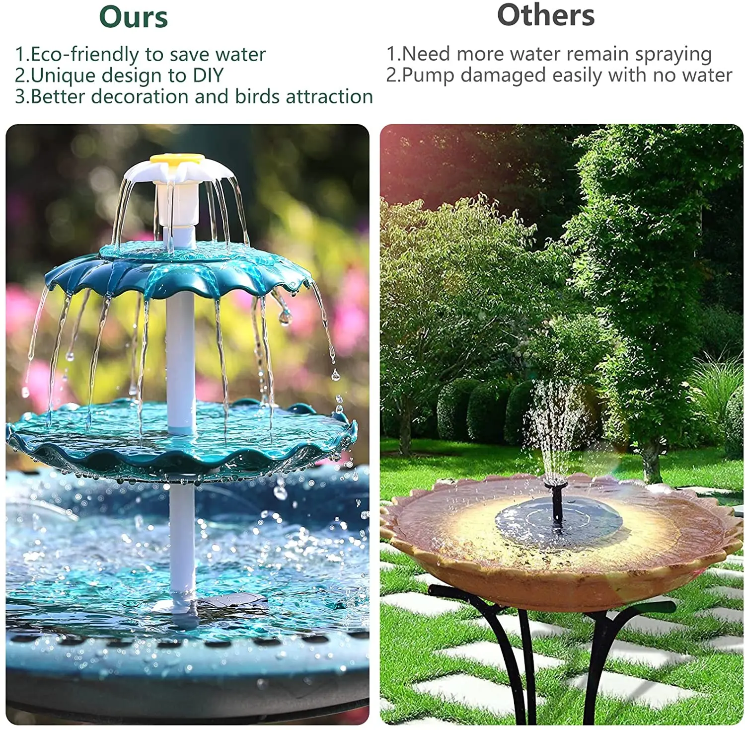 Kit de pompe à eau flottante pour bassin à poissons extérieur, fontaine  solaire, bain d'oiseaux, décoration de la maison et du jardin, 5 types -  AliExpress