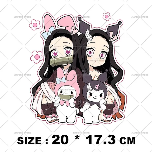 Hello Kitty × Demon Slayer T-shirts Stickers Nezuko Kuromi Anime Iron on  Heat Transfers Vinyl For Kids Clothes Printed Patches - AliExpress