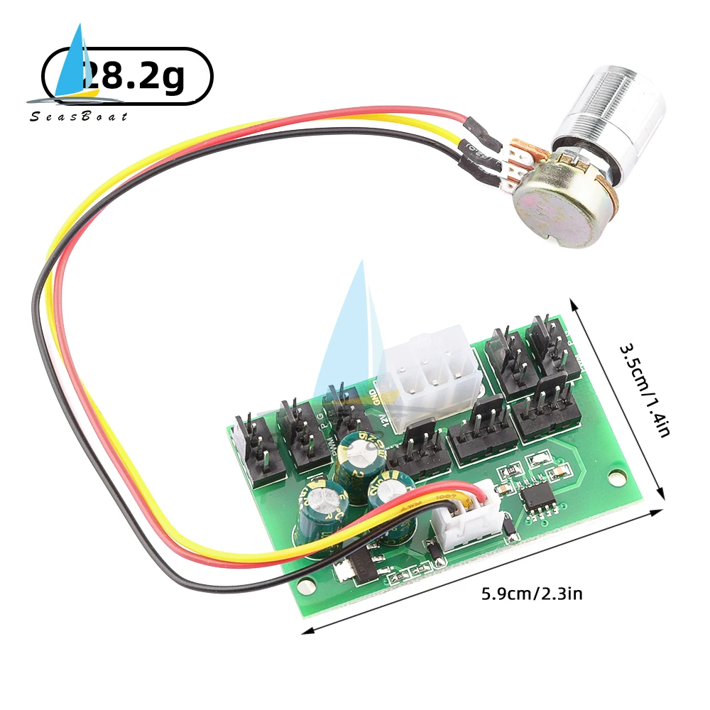DC12V Computer Case Miner Fan Speed Controller Module 8-Channel Fan Hub PWM High-Power Violent Controller Speed Governor