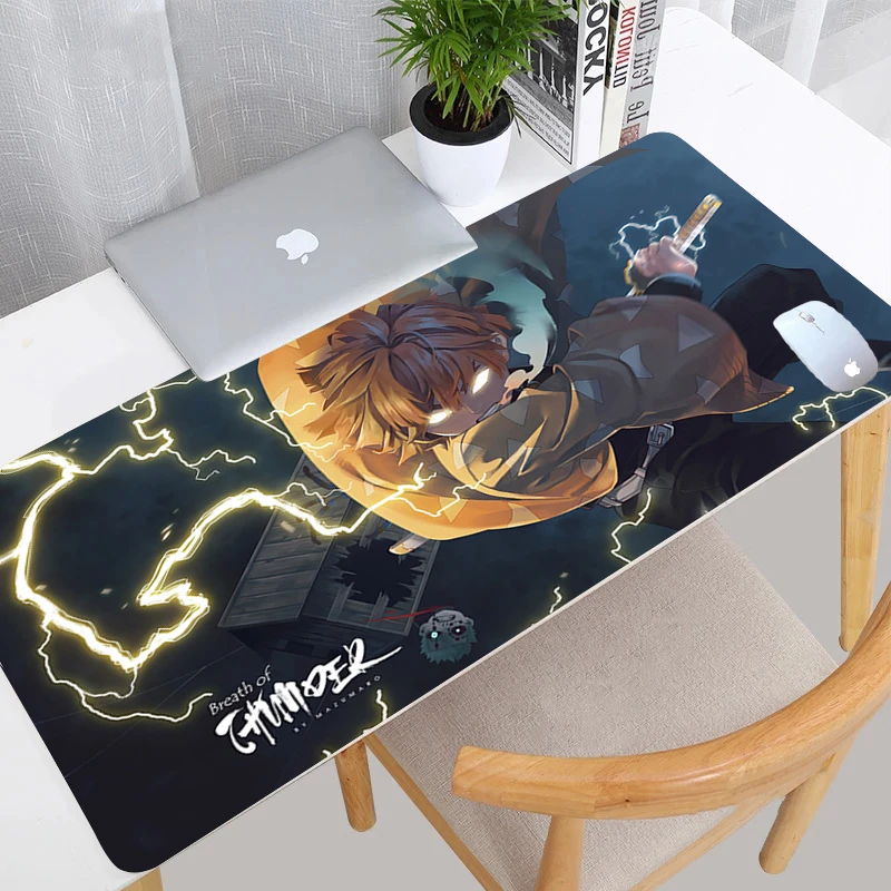 

Anime Kawaii Demon Slayer Zenitsu Agatsuma HD Custom Big Mousepad Laptop Gaming Rubber Mouse Pad Keyboard Office Soft Table Mat