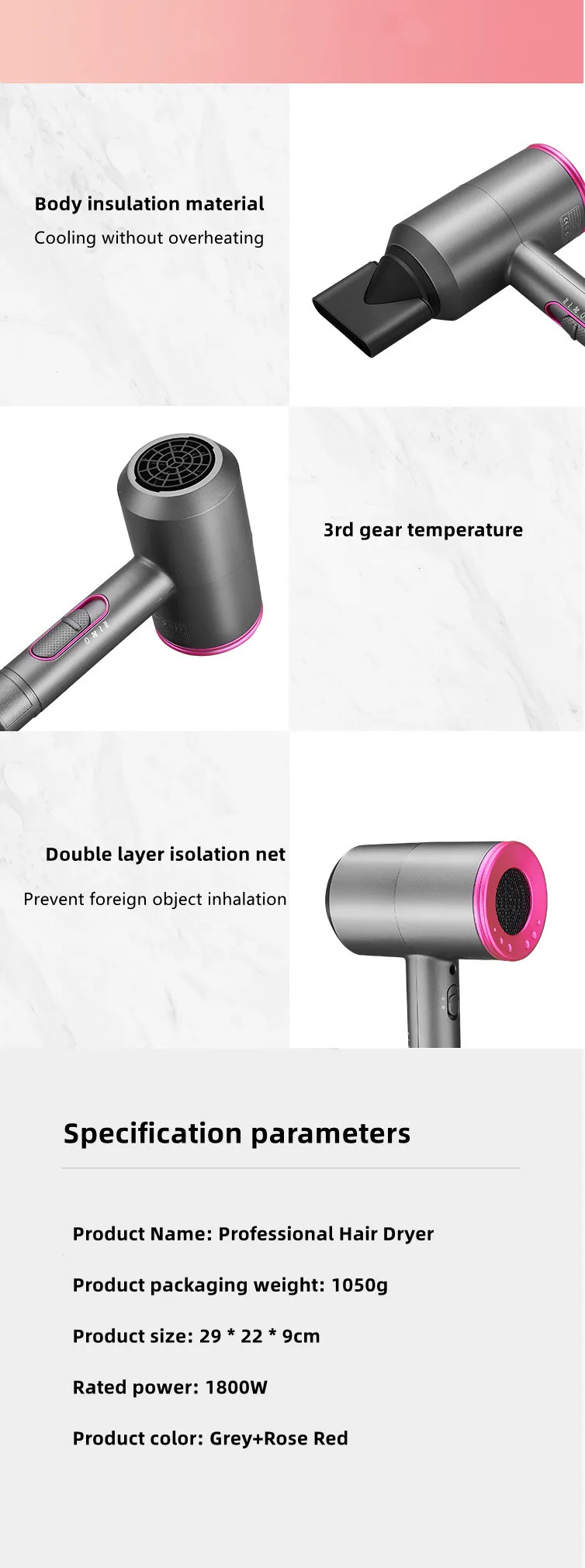 120,000-Rpm High-Speed Motor Constant Temperature Hair Care Dryer, A New Product