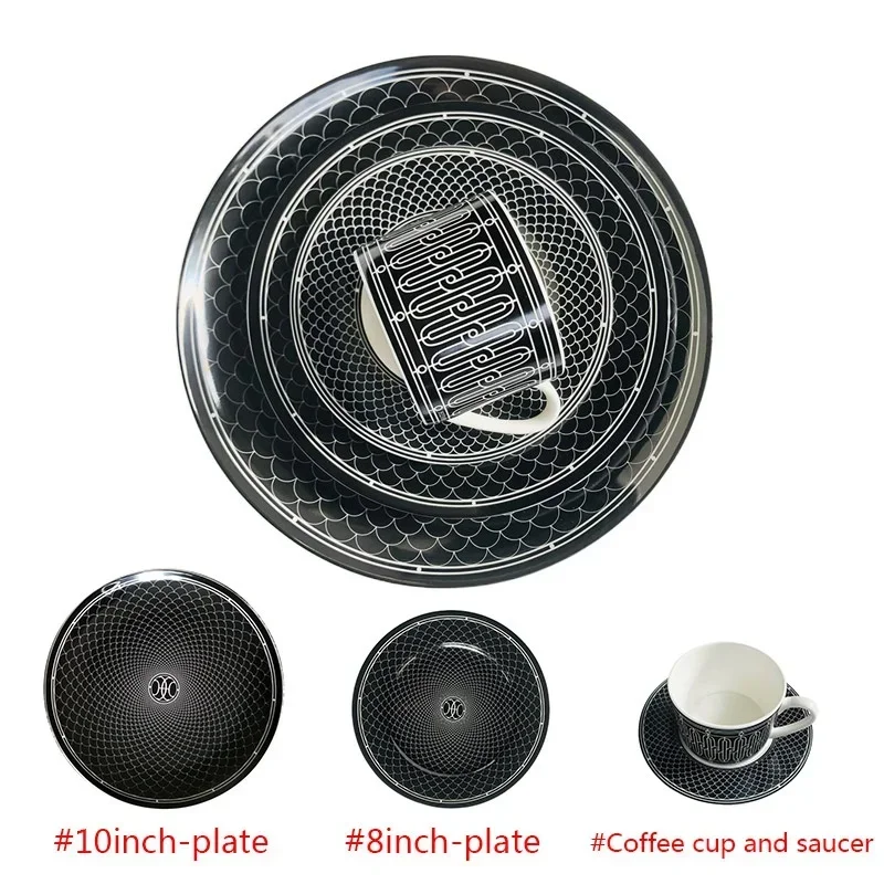 Ceramic Tableware Set Bone China Tableware Suit European-Style Creative Luxury Combination Cups Dishes and Plates Sets Nordic Kitchen Christmas Gift