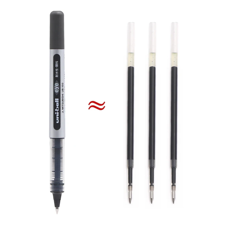 Uni-Ball Eye Micro Gel Pen, 0,5mm, preto, azul, vermelho, caligrafia, Smooth Ink Flow, Smooth Rollerball, UB-150