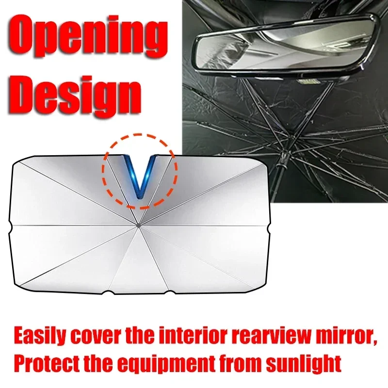 Windshield Sunshade Car Sunshade Windshield Sun Shade Car Sunshade Front Windshield Parasol V-shaped For EV Sun-proof and Heat-insulation Foldable Sun Shade Umbrella