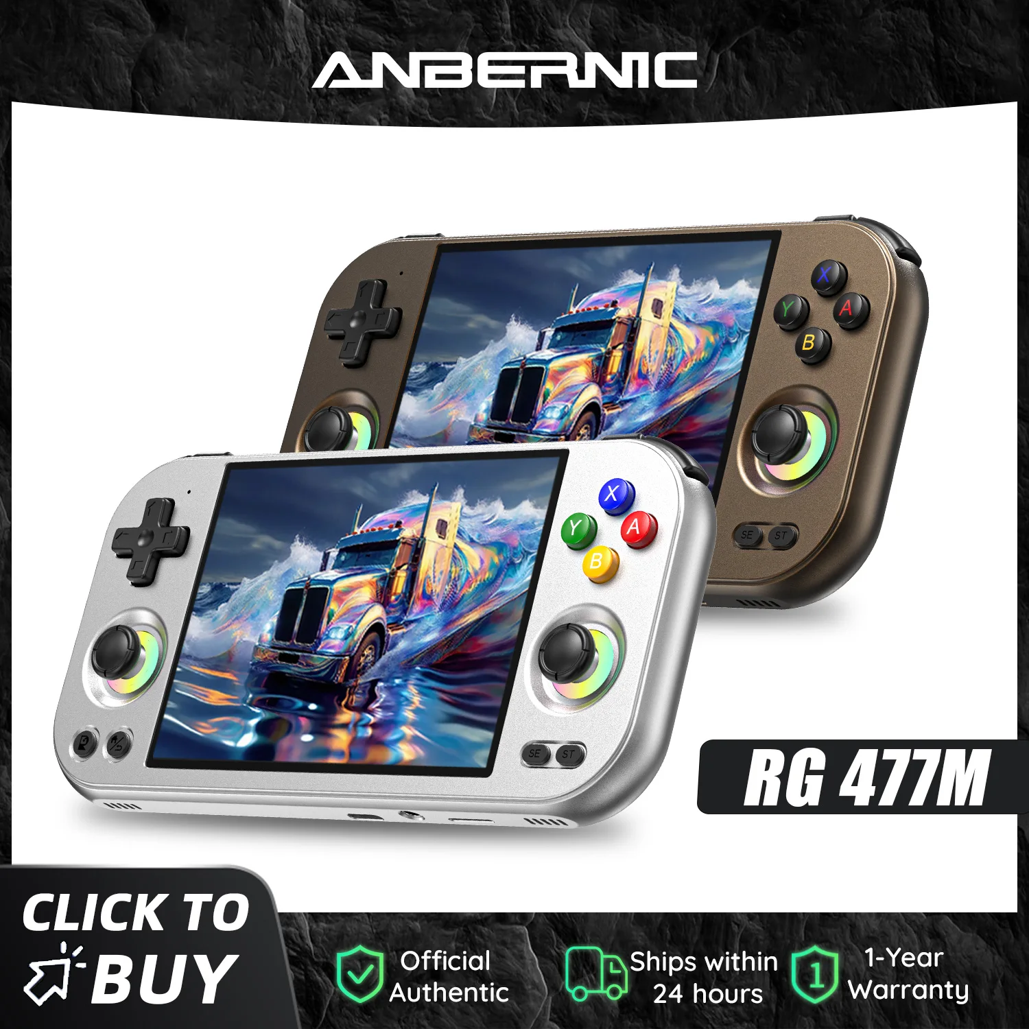 Console de jeu rétro Anbernic RG 477M, Android 14, Dimensity 8300, écran LTPS In-Cell de 4,7 pouces, joystick RGB Hall, RG477M 1 Console de jeu rétro Anbernic RG 477M, Android 14, Dimensity 8300, écran LTPS In-Cell de 4,7 pouces, joystick RGB Hall, RG477M 1