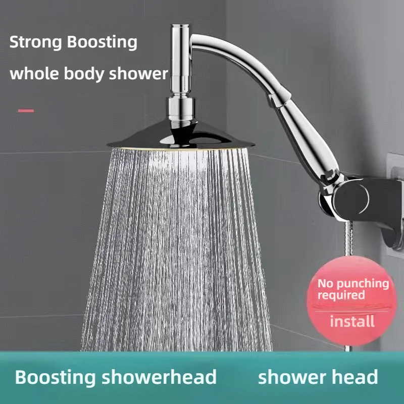 Bathroom High Pressure 6 /8 Inch Square/Round Rainfall Shower Head 360° Rotation Sprayer Hand Held Shower Head Accessories