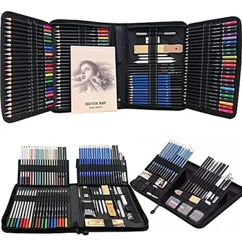 145pcs Professional Painting Sketch Set Drawing Pencils Set Wood Pencil Tool Kit Artist Student special Art Brush Art Supplies