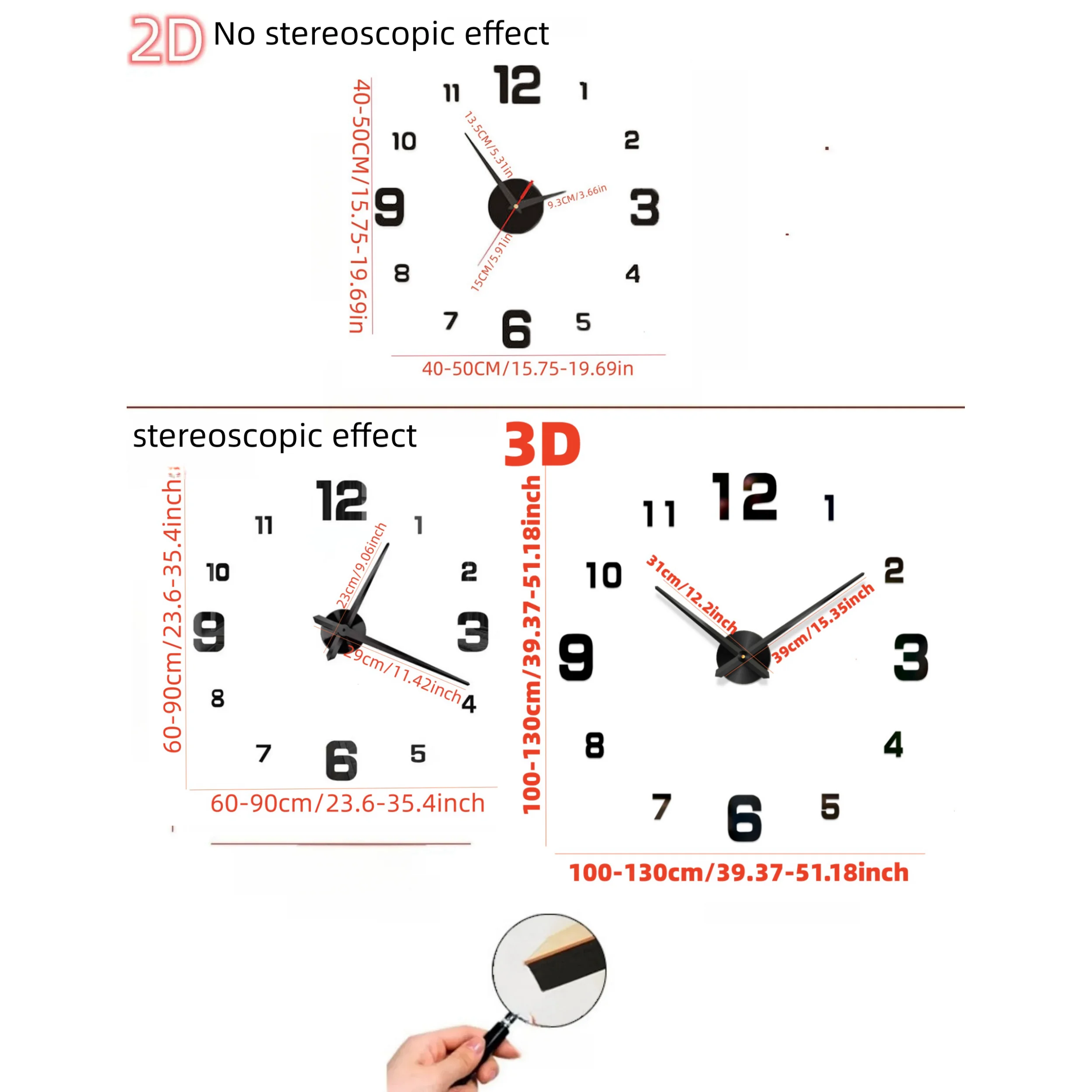 Modern 3D DIY Wall Clock – Large Acrylic Mirror Quartz Clock for Living Room, Home Décor, and Fashionable Interiors 6