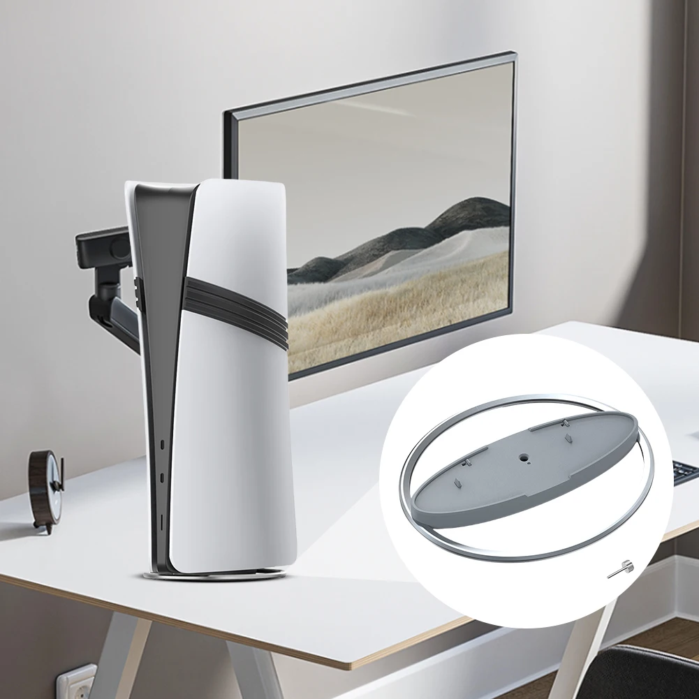 휴대용 금속 수직 스탠드 게임 콘솔 호스트 스탠드 미끄럼 방지 베이스 홀더 베이스 스탠드 교체용 PS5 Pro/PS5 Slim/PS5