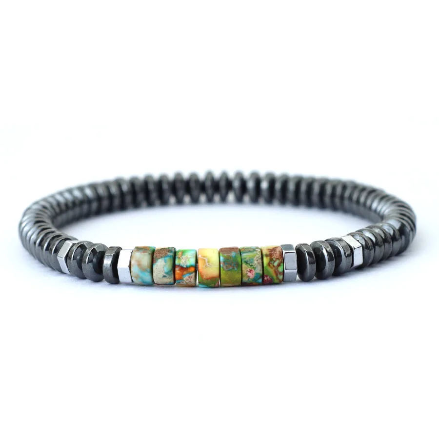 Noter einzigartige Klasse ein natürliches Hämatit Armband Unisex Tigeraugen Kaiser Stein Braslet Böhmen Strand Freizeit zubehör Pulsera – Detail 10