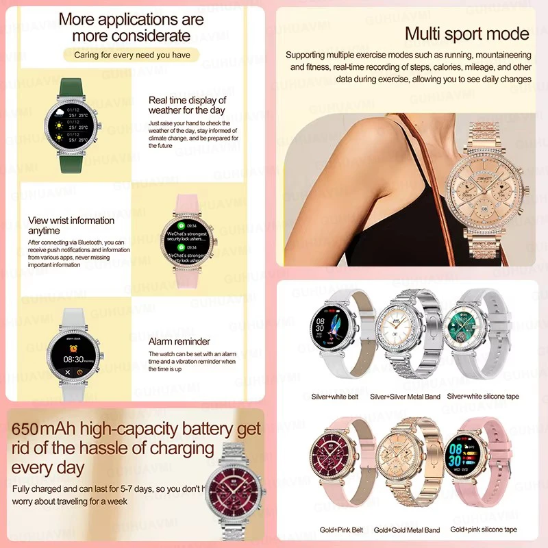 For Huawei Xiaomi Apple Samsung Smart Watch Women Ladies 2025 New