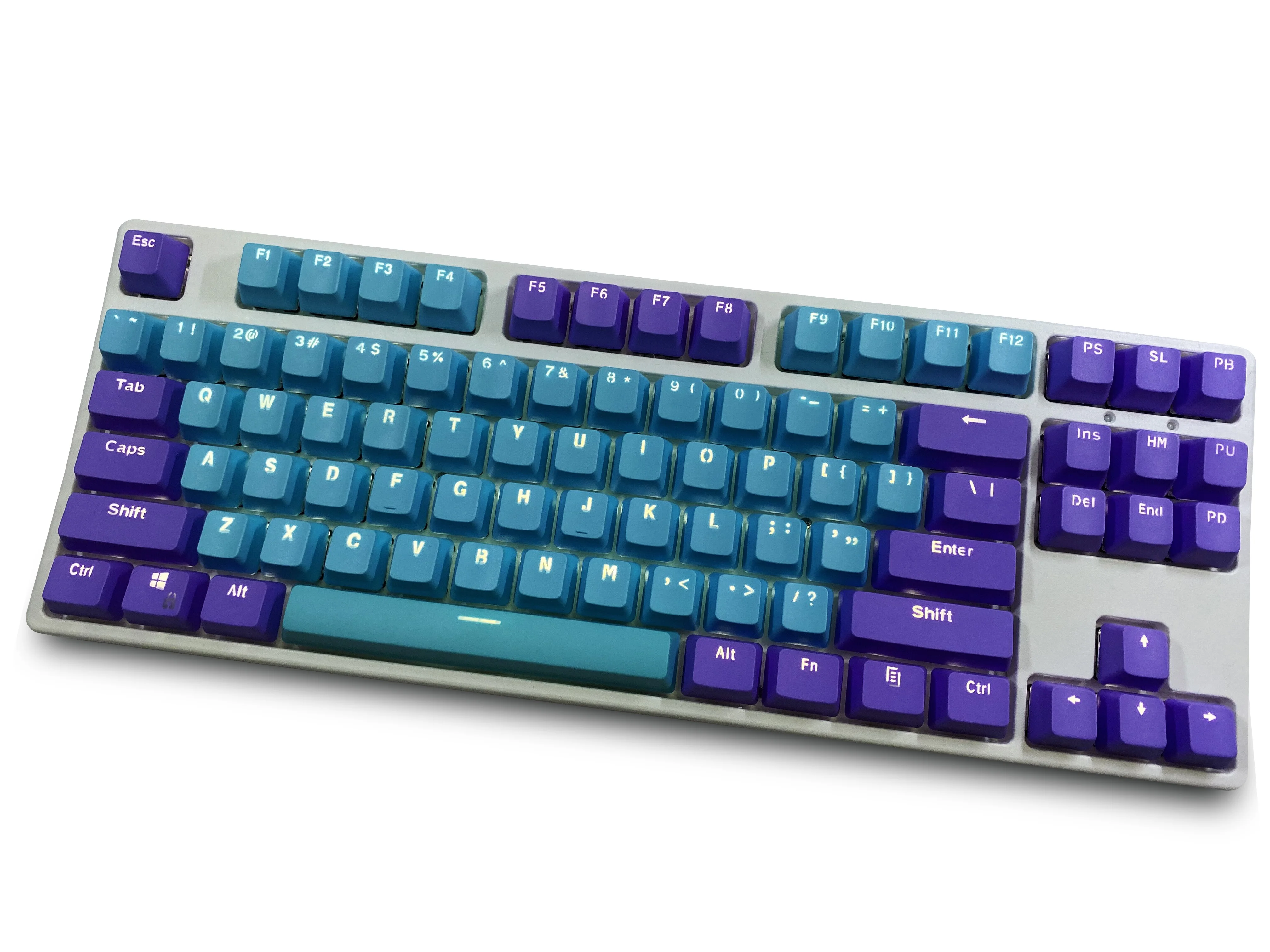 87キーのメカニカルキーボード,紫,青,pbt素材,高さoem,2つの