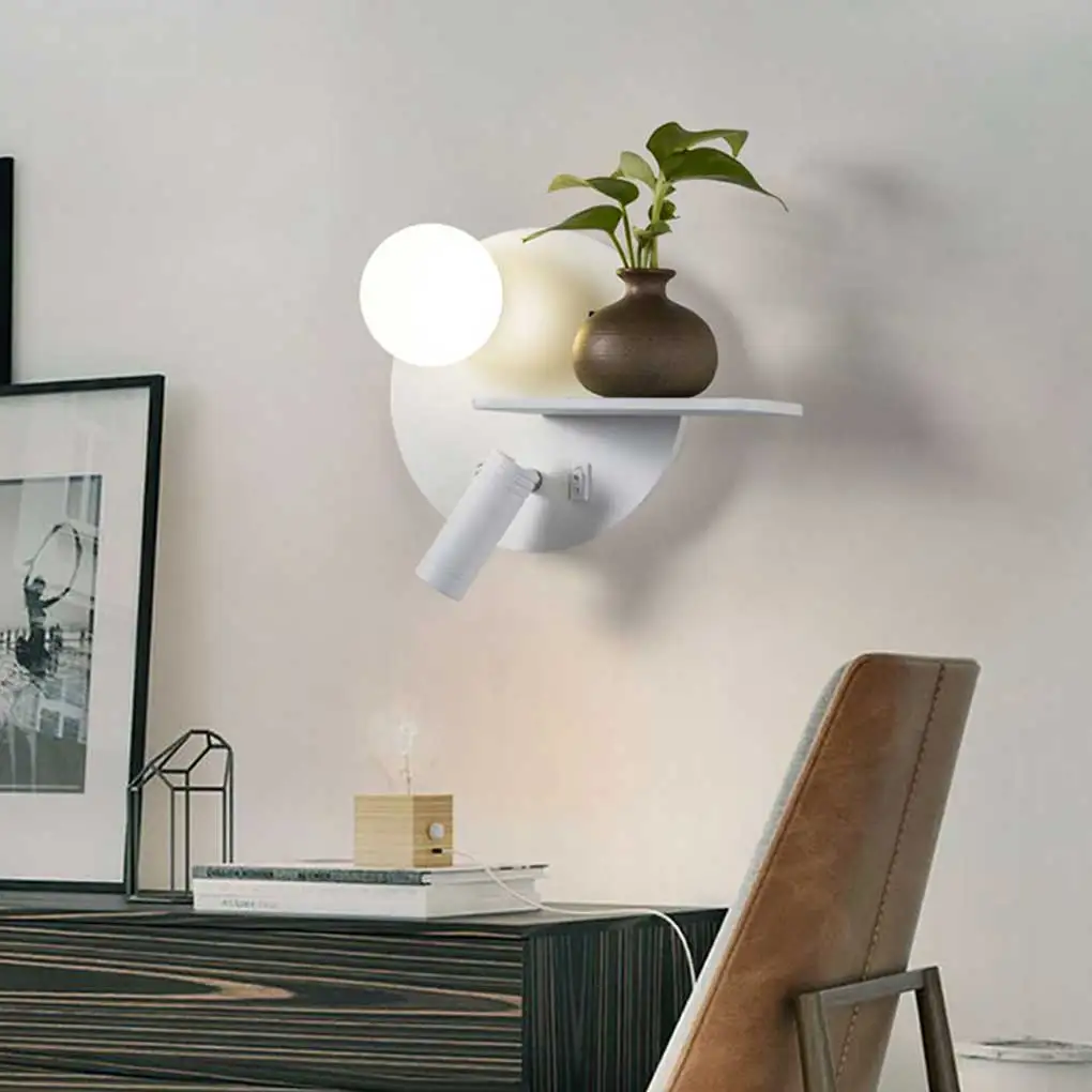 

Aluminium Bedside Wall Light Bedroom Reading Lamp with Holding Plate