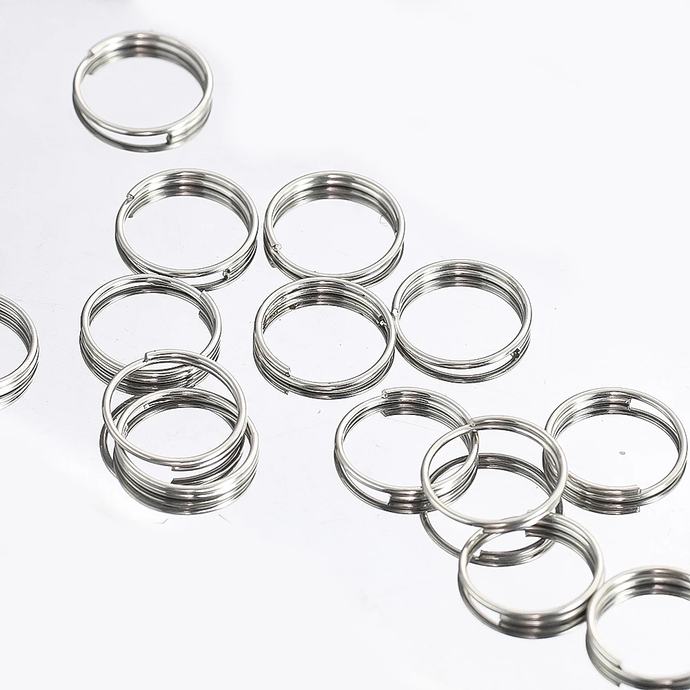 100pcs 12/17mm Stainles Steel Split Rings Chandelier Crystal Bead Connector Light Curtain Suncatcher Garland Part Keychain Rings Crystal Beads Metal Rings Crystal Sun Catcher Chandelier Crystal Drops Crystal Beads Garlands Metal Rings For Decoration